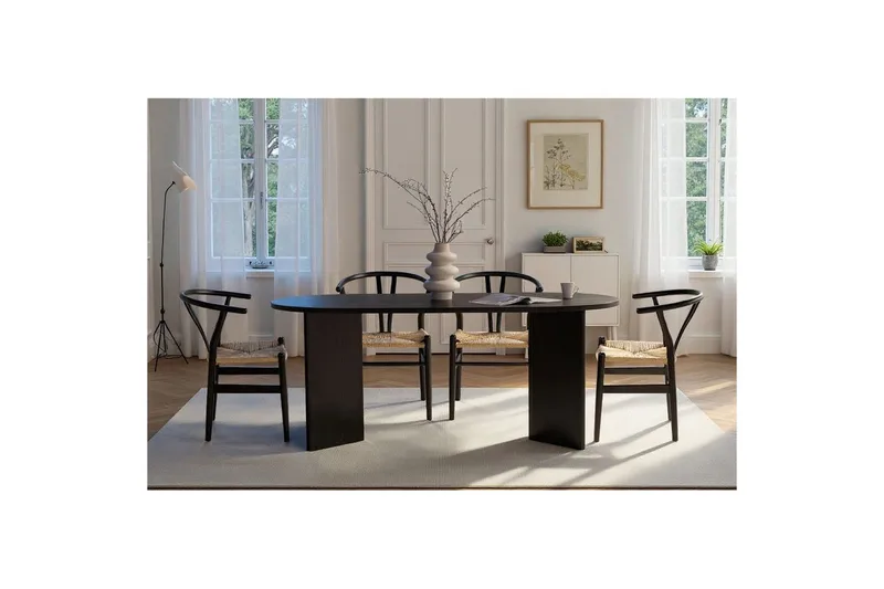 Dano Matbord 180 cm Oval - Natur/Svart - Möbler - Bord & matgrupper - Matbord & köksbord