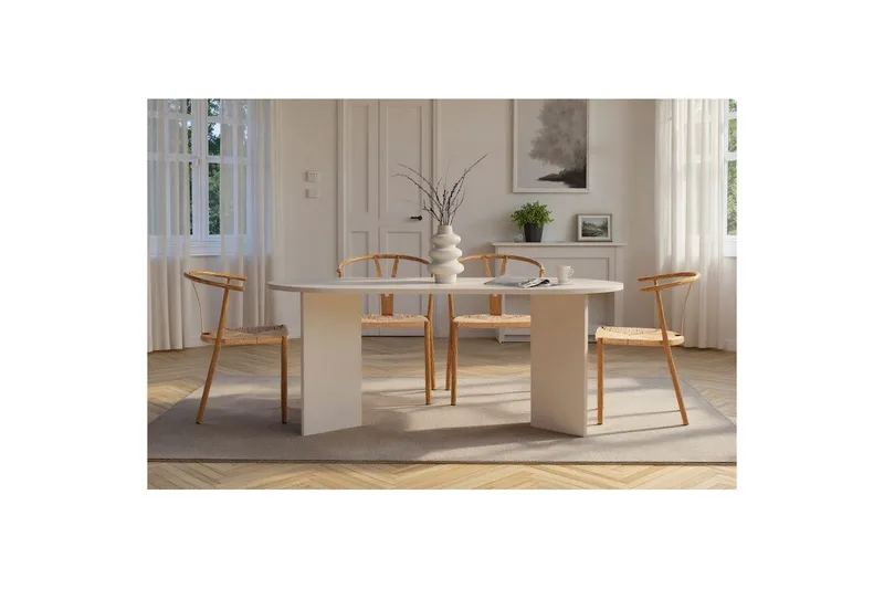 Dano Matbord 180 cm Oval - Natur/Vit - Möbler - Bord & matgrupper - Matbord & köksbord