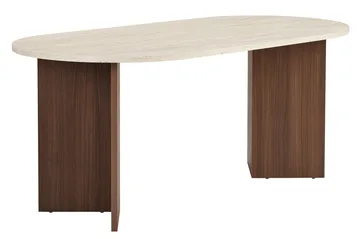 Dano Matbord 180 cm Oval - Travertin och valnöt - Möbler - Bord & matgrupper - Matbord & köksbord