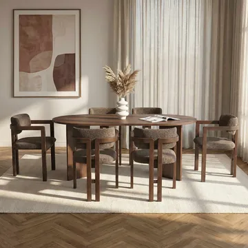 Dano Matbord med 6 Bonavista Stolar - Milano Valnöt, Mörk valnöt, Brun - Möbler - Bord & matgrupper - Matgrupper
