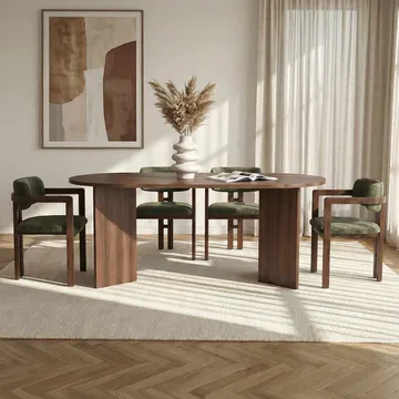 Dano Matbord- och stolset 180x75x90 cm 5 delar - Milano Walnut, Dark Walnut, Green - Möbler - Bord & matgrupper - Matgrupper
