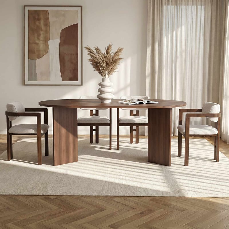 Dano Matbord- och stolset 180x75x90 cm 5 delar - Milano Walnut, Dark Walnut, vit - Möbler - Bord & matgrupper - Matgrupper