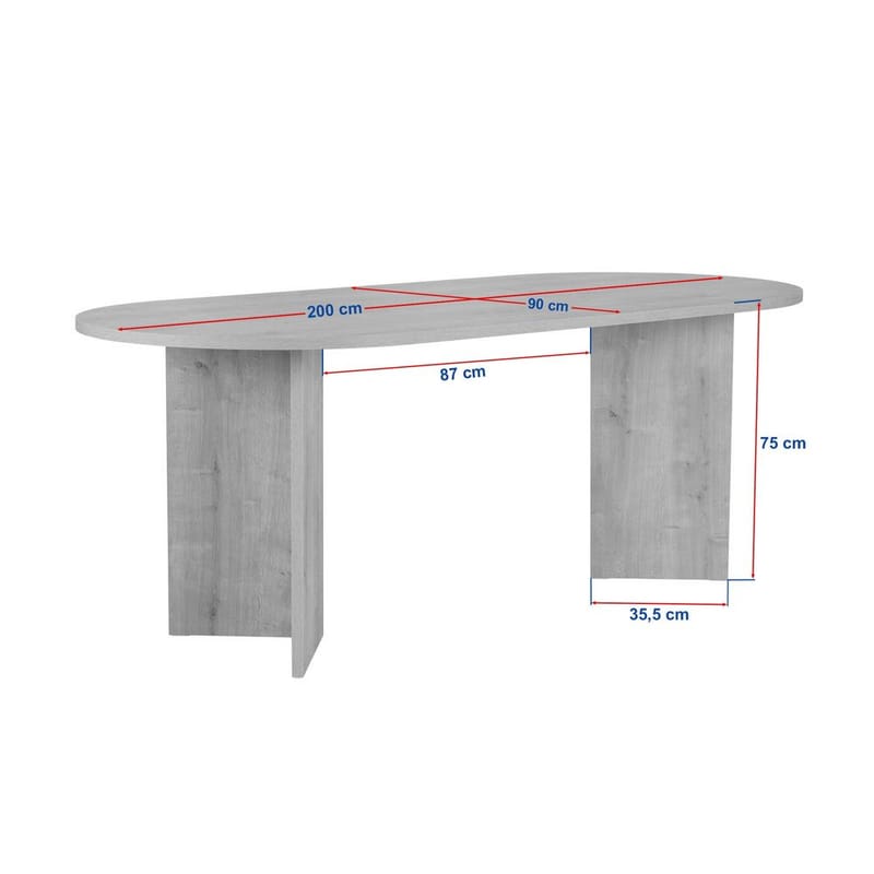 Dano Matbord Oval 200 cm - Taupe - Möbler - Bord & matgrupper - Matbord & köksbord