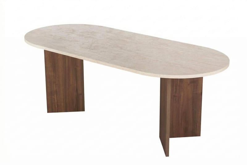 Dano Matbord Oval 200 cm, Travertine Walnut
