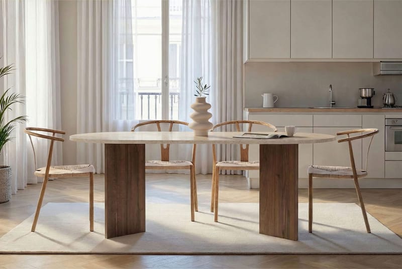 Dano Matbord Oval 200 cm - Travertine Walnut - Möbler - Bord & matgrupper - Matbord & köksbord