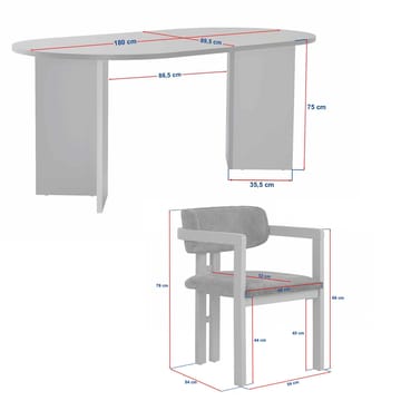 Dano Matgrupp 180 cm med 4 stolar - Möbler - Bord & matgrupper - Matgrupper
