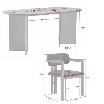 Dano Matgrupp 180 cm med 6 stolar - Möbler - Bord & matgrupper - Matgrupper