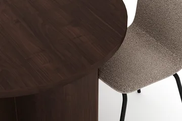 Dano Oval Matgrupp 180 cm – Matbord med 6 Katy Matstolar med Trä- och Valnötsutseende - Brun|Greige - Möbler - Bord & matgrupper - Matgrupper
