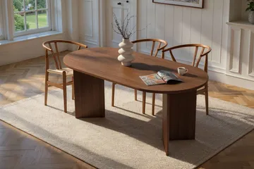 Dano Ovalt Matbord 180x90 cm med Trä- och Valnötsutseende - Brun - Möbler - Bord & matgrupper - Matbord & köksbord