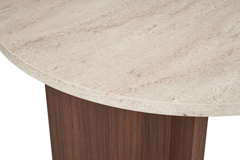 Dano Ovalt Matbord 180x90 cm med Travertin- och Valnötsutseende - Beige - Möbler - Bord & matgrupper - Matbord & köksbord
