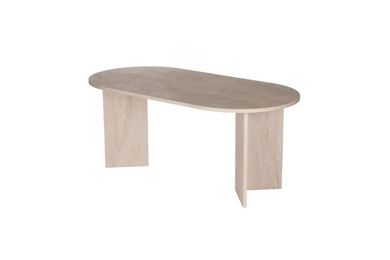 Dano Ovalt Matbord 180x90 cm med Travertinutseende, Beige