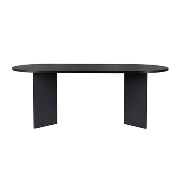 Dano Stort Ovalt Matbord 200 cm med Mörkt Träutseende - Svart - Möbler - Bord & matgrupper - Matbord & köksbord