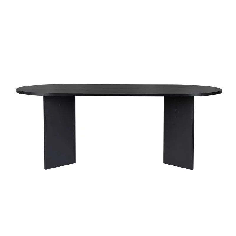 Dano Stort Ovalt Matbord 200 cm med Mörkt Träutseende - Svart - Möbler - Bord & matgrupper - Matbord & köksbord
