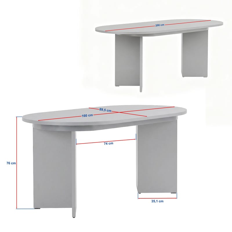 Dano Utdragbart Matbord 160-200 cm Oval - Travertin - Möbler - Bord & matgrupper - Matbord & köksbord