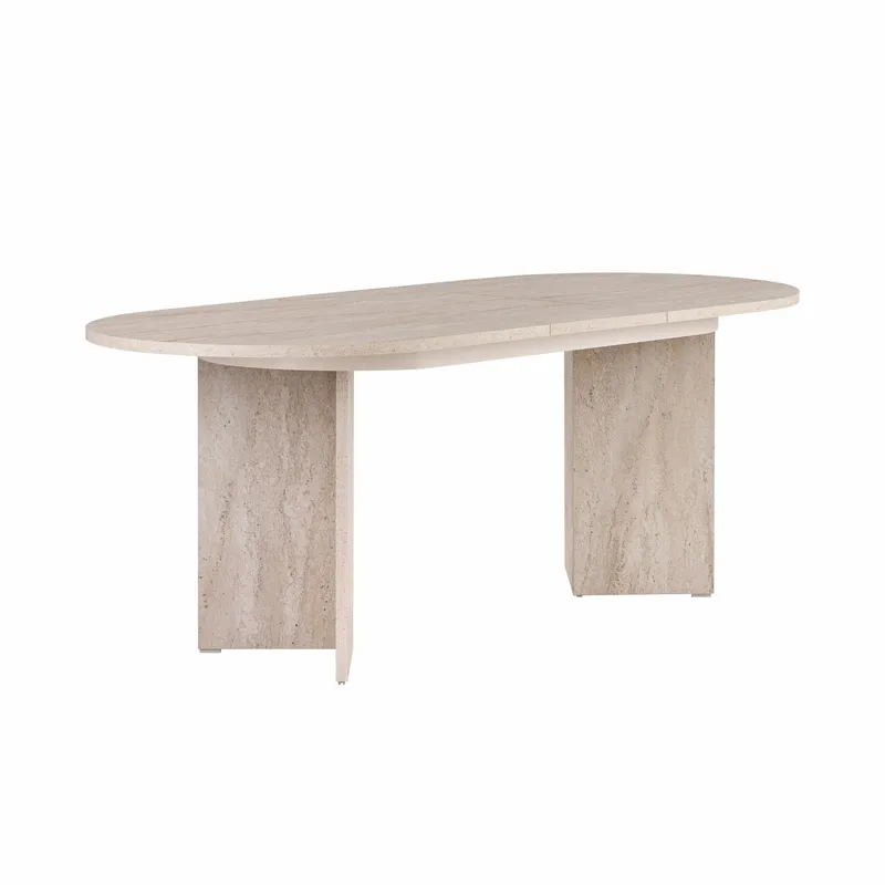 Dano Utdragbart Matbord 160 cm Oval - Travertin - Möbler - Bord & matgrupper - Matbord & köksbord
