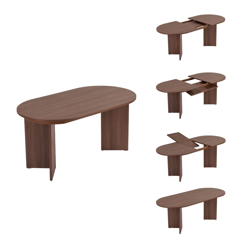 Dano Utdragbart Matbord 160 cm Oval - Valnöt - Möbler - Bord & matgrupper - Matbord & köksbord