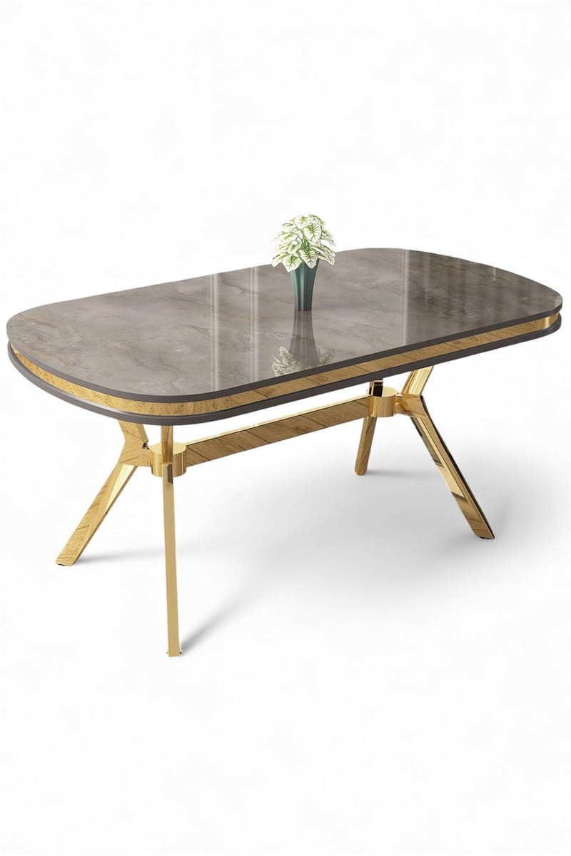 Danto Matbord 168 cm, Antracit/Guld