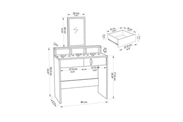 Dasina Sminkbord 80 cm - Vit - Möbler - Bord & matgrupper - Sminkbord & toalettbord