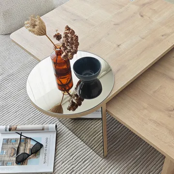 Dasina Soffbord 105 cm - Bronzie/Safir Ek - Möbler - Bord & matgrupper - Soffbord