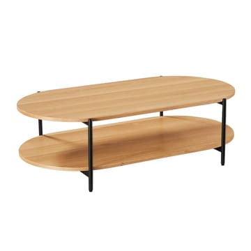 Davia 115 cm Ovalt Soffbord med Hyllor i Ek - Brun|Svart - Möbler - Bord & matgrupper - Soffbord