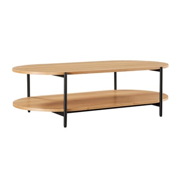 Davia 115 cm Ovalt Soffbord med Hyllor i Ek - Brun|Svart - Möbler - Bord & matgrupper - Soffbord