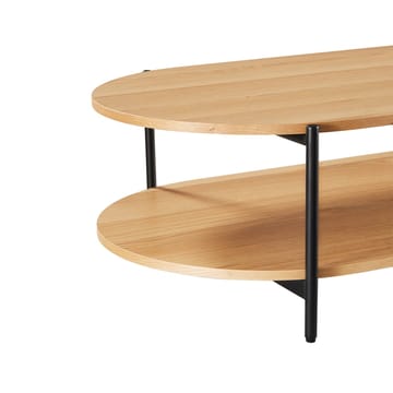 Davia 115 cm Ovalt Soffbord med Hyllor i Ek - Brun|Svart - Möbler - Bord & matgrupper - Soffbord