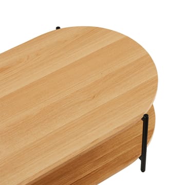 Davia 115 cm Ovalt Soffbord med Hyllor i Ek - Brun|Svart - Möbler - Bord & matgrupper - Soffbord