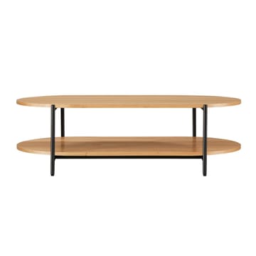 Davia 115 cm Ovalt Soffbord med Hyllor i Ek - Brun|Svart - Möbler - Bord & matgrupper - Soffbord