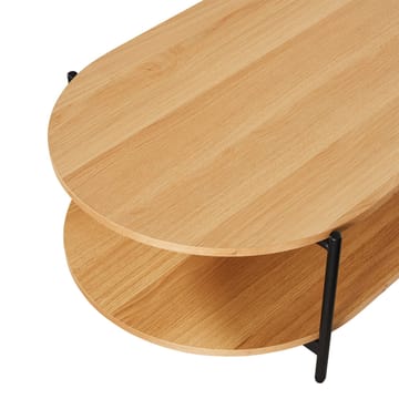 Davia 115 cm Ovalt Soffbord med Hyllor i Ek - Brun|Svart - Möbler - Bord & matgrupper - Soffbord