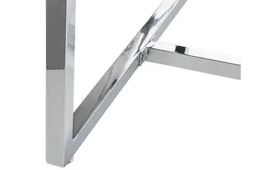 Davson Rektangulärt Matbord 160 cm med Glasskiva och Metallutseende - Transparent - Möbler - Bord & matgrupper - Matbord & köksbord