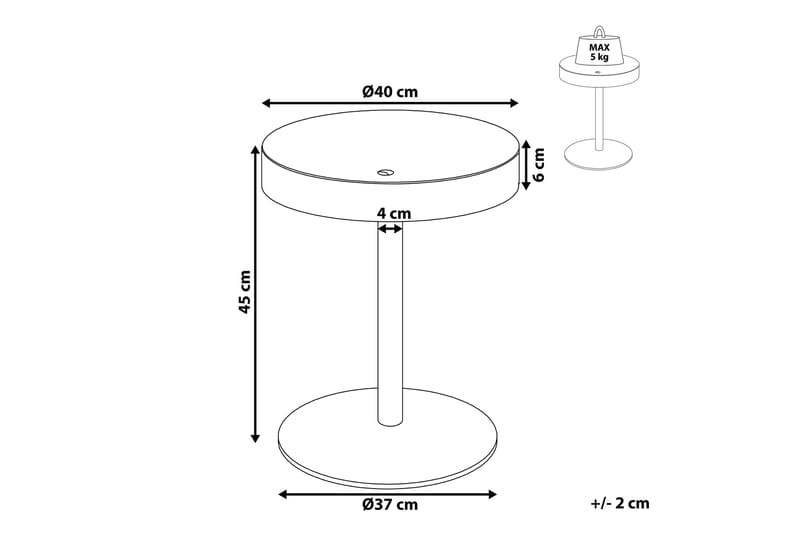 Debanhi Soffbord 40x45 cm - Mörkt trä/Vit - Möbler - Bord & matgrupper - Soffbord