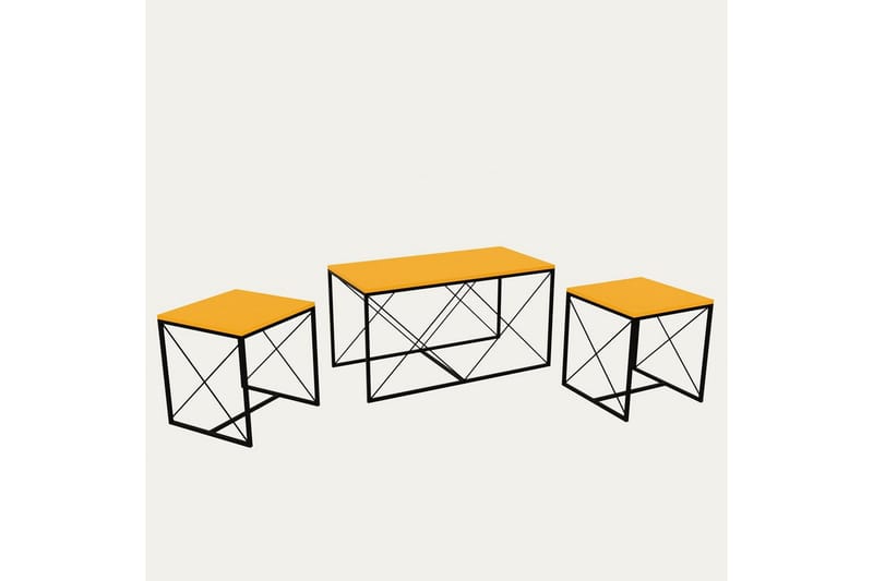Defneia Soffbord 100 cm - Svart/Gul - Möbler - Bord & matgrupper - Soffbord