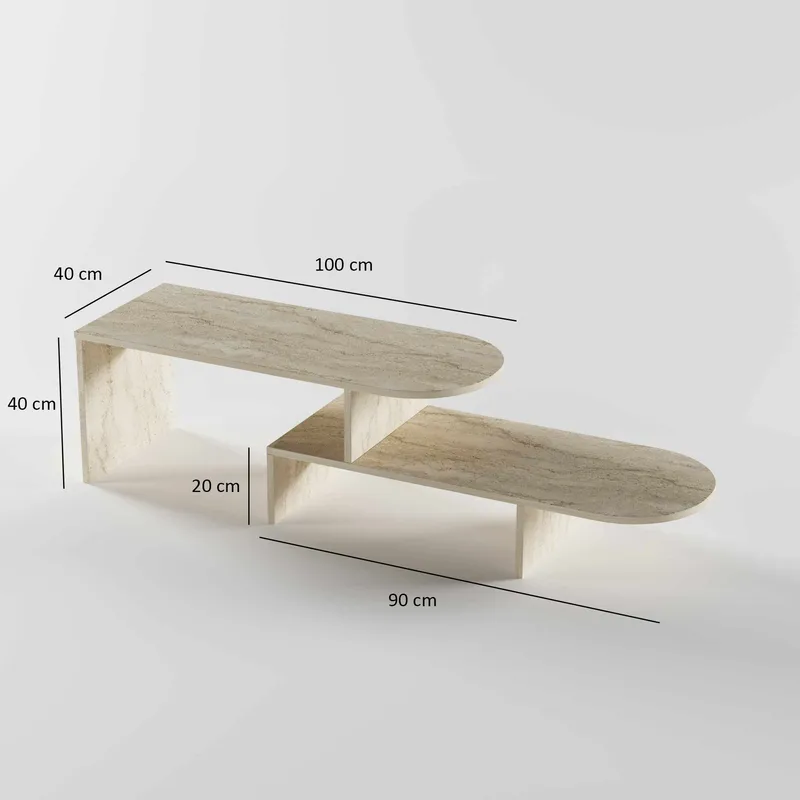 Deliones Soffbord 100 cm - Travertin - Möbler - Bord & matgrupper - Soffbord