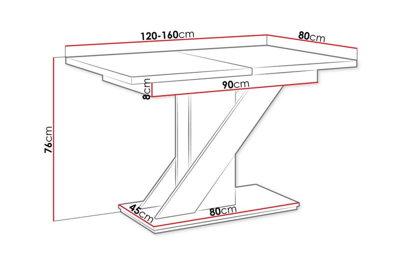 Denogal Matbord 80 cm - Svart - Matbord & köksbord