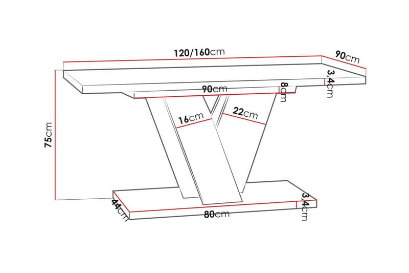 Denogal Matbord 90 cm - Vit - Matbord & köksbord