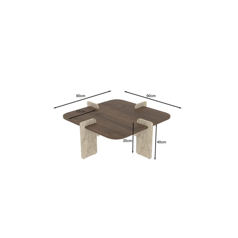 Denros Soffbord 90 cm - Brun/Mörkbrun - Möbler - Bord & matgrupper - Soffbord