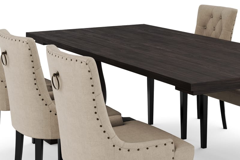 Dijon Matgrupp 200 cm med 6 Viktoria Matstol - 952430-6,704630-1 - Brun - Möbler - Bord & matgrupper - Matgrupper