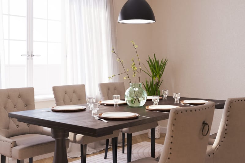 Dijon Matgrupp 200 cm med 6 Viktoria Matstolar - Brun - Möbler - Bord & matgrupper - Matgrupper