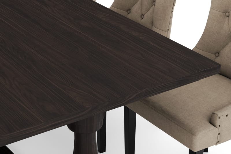 Dijon Matgrupp 200 cm med 6 Viktoria Matstolar - Brun - Möbler - Bord & matgrupper - Matgrupper