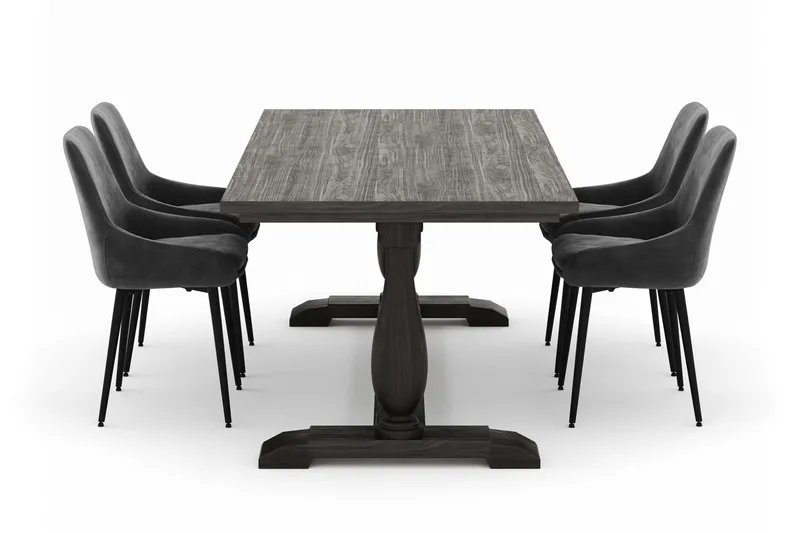 Dijon Matgrupp 200x100cm med 4 Alsarp Matstolar - Brun - M öbler - Bord & matgrupper - Matgrupper