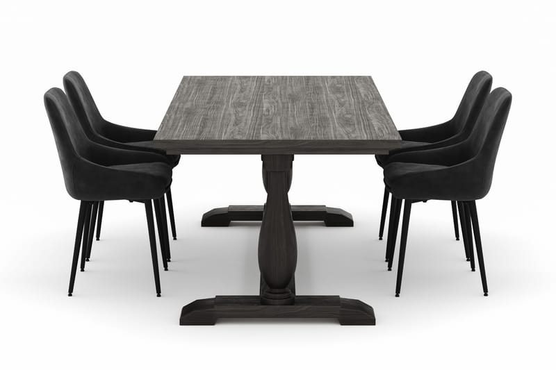 Dijon Matgrupp 200x100cm med 4 Alsarp Matstolar - Brun - M öbler - Bord & matgrupper - Matgrupper