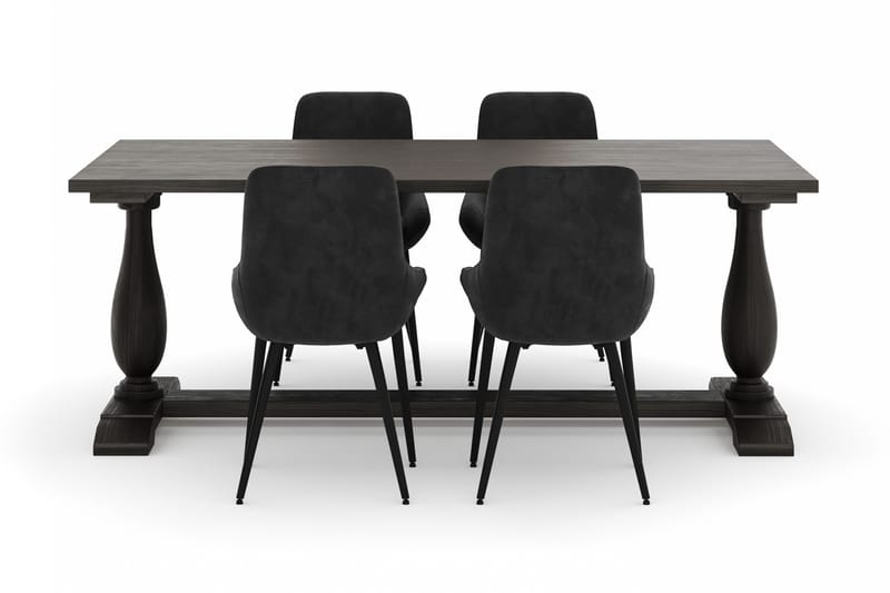 Dijon Matgrupp 200x100cm med 4 Alsarp Matstolar - Brun - Möbler - Bord & matgrupper - Matgrupper