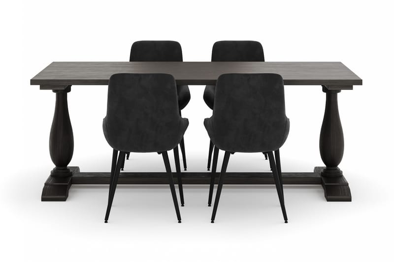 Dijon Matgrupp 200x100cm med 4 Alsarp Matstolar - Brun - Möbler - Bord & matgrupper - Matgrupper