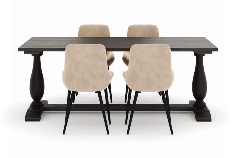 Dijon Matgrupp 200x100cm med 4 Alsarp Matstolar - Brun - Möbler - Bord & matgrupper - Matgrupper