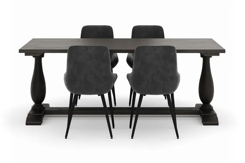 Dijon Matgrupp 200x100cm med 4 Alsarp Matstolar - Brun - Möbler - Bord & matgrupper - Matgrupper