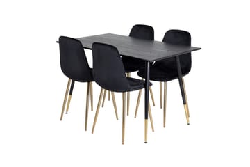 Dipp Matbord 120 cm med 4 Polar Köksstol Sammet - Möbler - Bord & matgrupper - Matgrupper