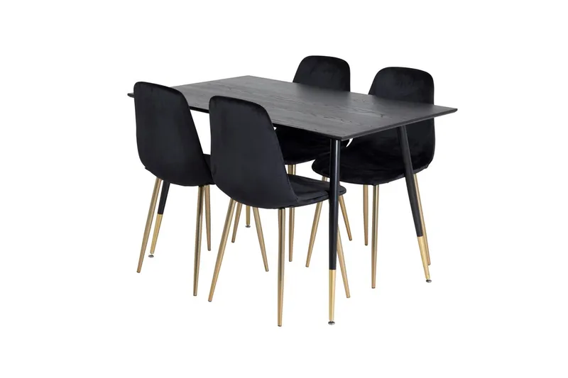 Dipp Matbord 120 cm med 4 Polar Köksstol Sammet - Möbler - Bord & matgrupper - Matgrupper