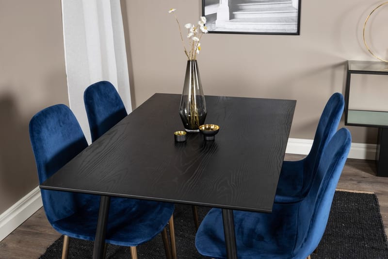 Dipp Matbord 120 cm med 4 Polar Köksstol Sammet - Möbler - Bord & matgrupper - Matgrupper