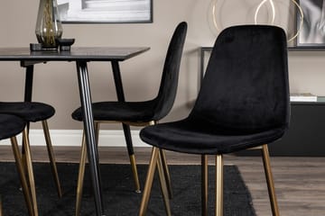 Dipp Matbord 120 cm med 4 Polar Köksstol Sammet - Möbler - Bord & matgrupper - Matgrupper