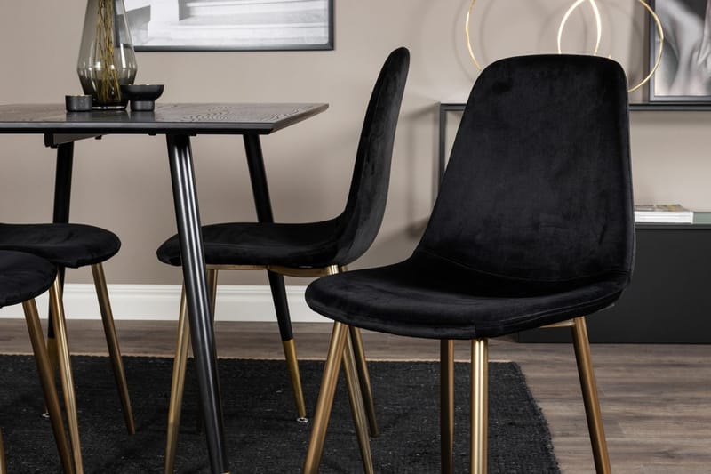 Dipp Matbord 120 cm med 4 Polar Köksstol Sammet - Möbler - Bord & matgrupper - Matgrupper